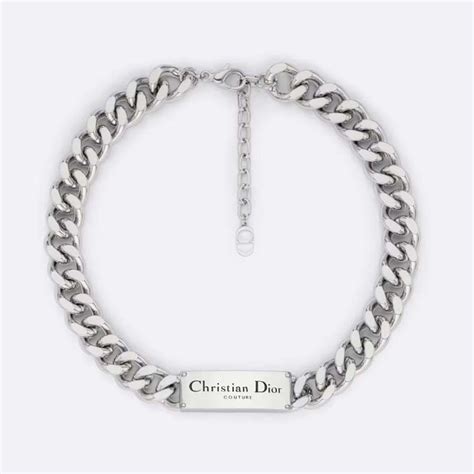 Christian Dior Couture Chain Link Necklace Silver